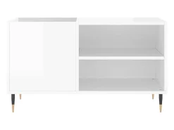 Móvel De Arrumação*vidaxl Armário p/ discos 85x38x48 cm deriv. madeira brilhante Branco