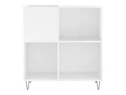 Móvel De Arrumação|vidaxl Armário p/ discos 84,5x38x89 cm deriv. madeira branco brilhante Marfim