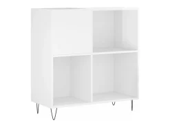 Móvel De Arrumação|vidaxl Armário p/ discos 84,5x38x89 cm deriv. madeira branco brilhante Marfim