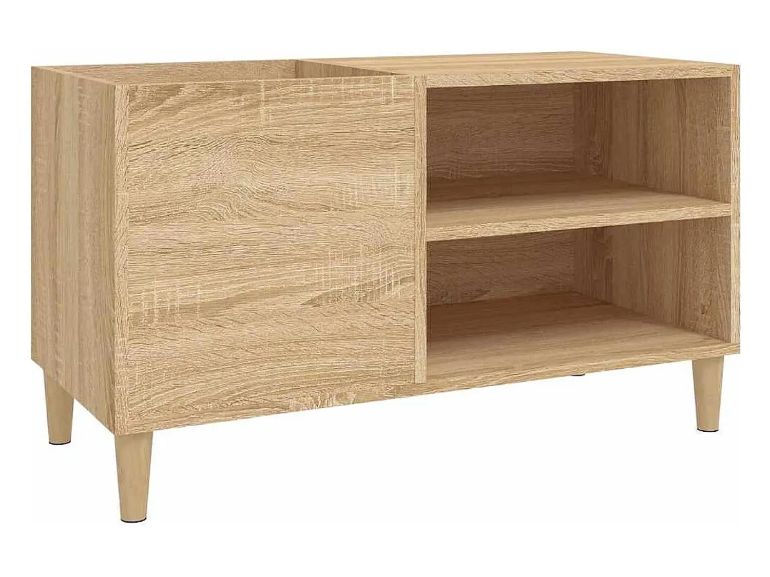 Móvel De Arrumação*vidaxl Armário p/ discos 84,5x38x48 cm deriv. madeira carvalho sonoma Natural claro