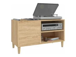 Móvel De Arrumação*vidaxl Armário p/ discos 84,5x38x48 cm deriv. madeira carvalho sonoma Natural claro