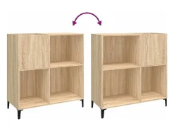 Móvel De Arrumação|vidaxl Armário p/ discos 84,5x38x89 cm deriv. madeira carvalho sonoma Natural claro