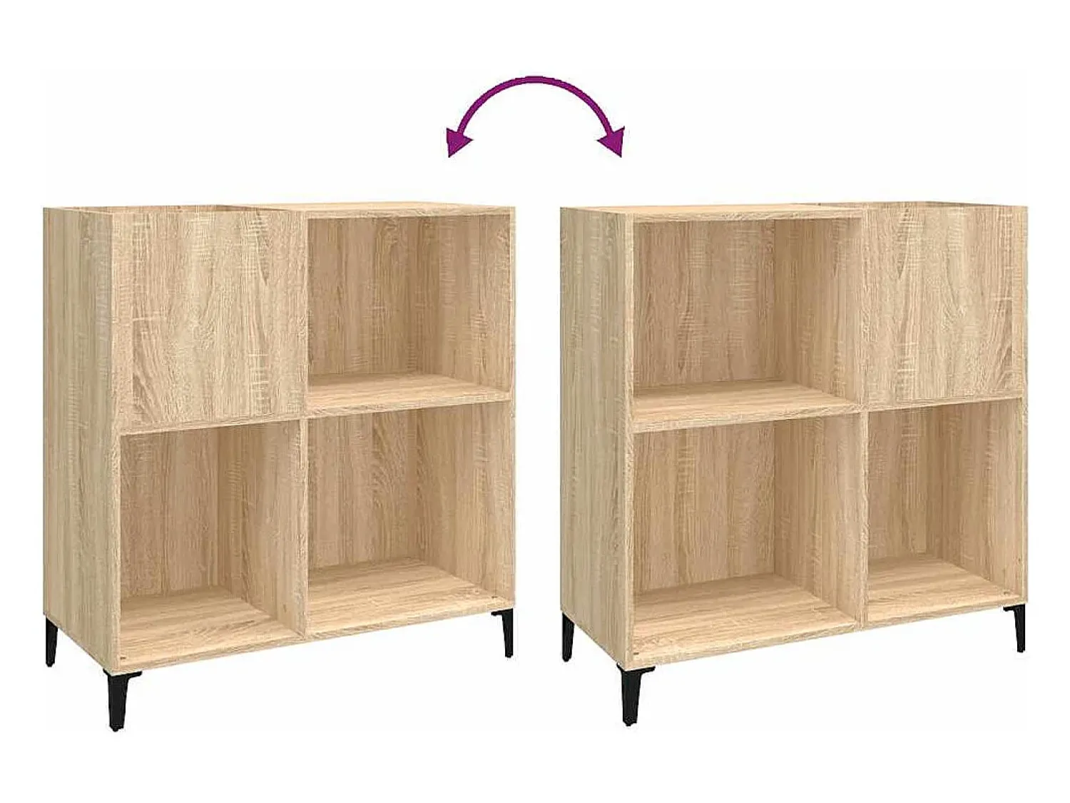 Móvel De Arrumação|vidaxl Armário p/ discos 84,5x38x89 cm deriv. madeira carvalho sonoma Natural claro