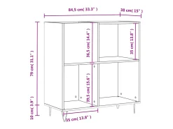 Móvel De Arrumação|vidaxl Armário p/ discos 84,5x38x89 cm deriv. madeira carvalho sonoma Natural claro