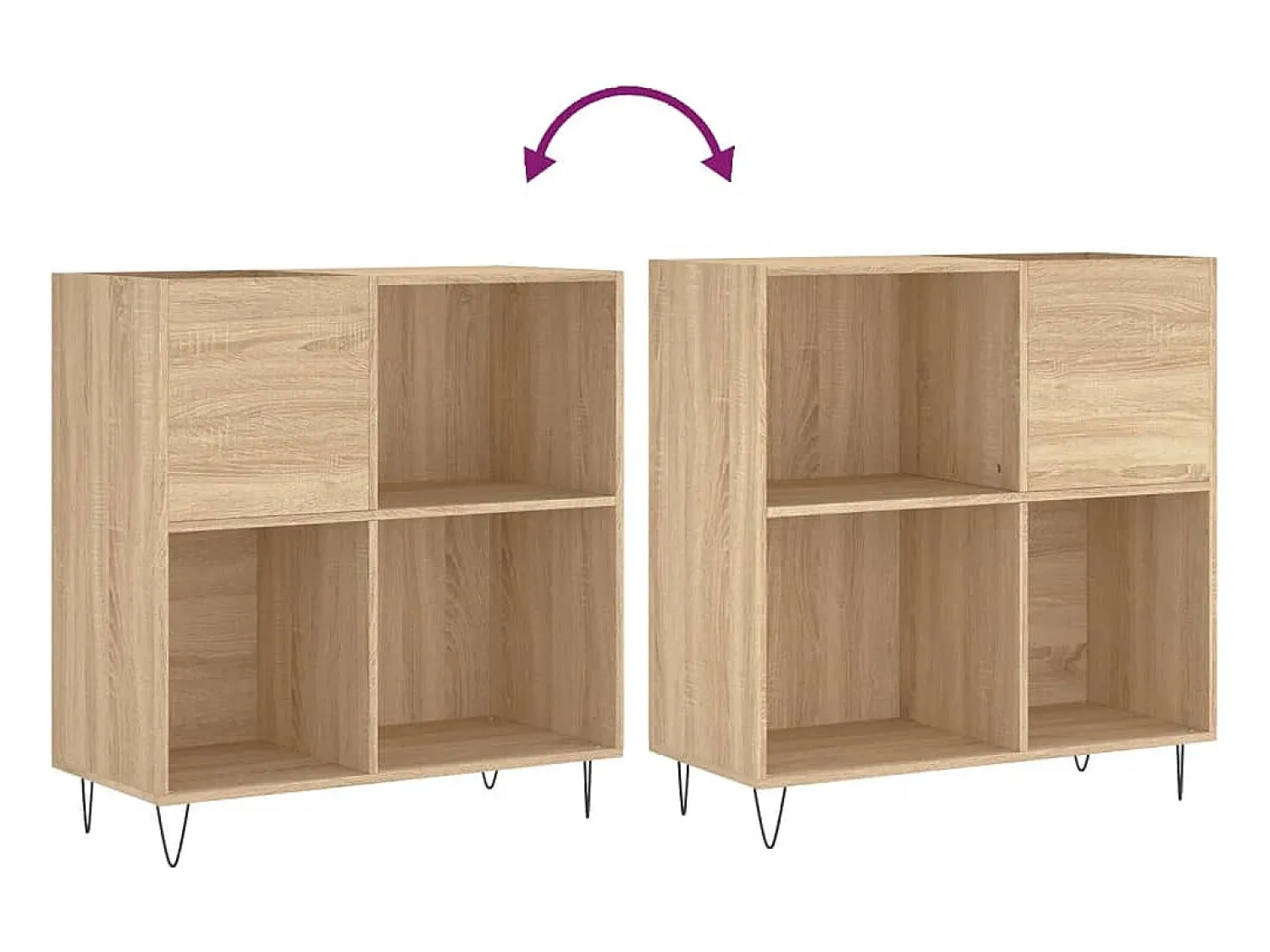 Móvel De Arrumação|vidaxl Armário p/ discos 84,5x38x89 cm deriv. madeira carvalho sonoma Natural claro