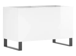 Discount vidaxl Armário p/ discos 74,5x38x48 cm deriv. madeira brilhante Branco