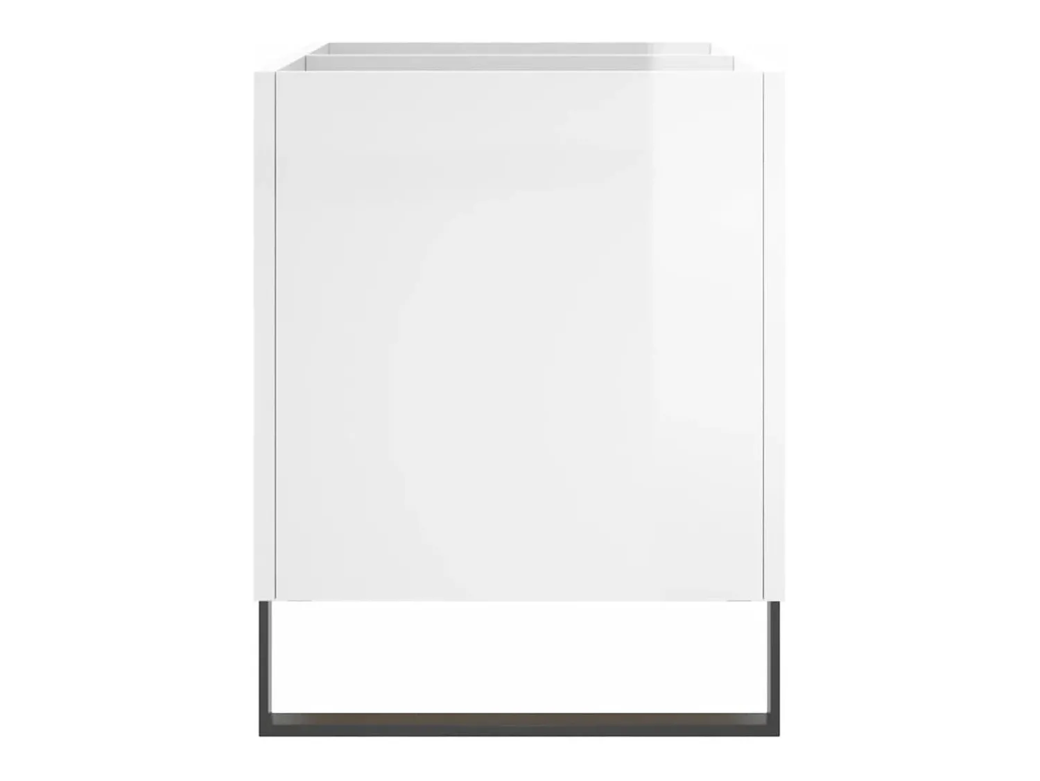 Discount vidaxl Armário p/ discos 74,5x38x48 cm deriv. madeira brilhante Branco