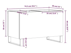 Discount vidaxl Armário p/ discos 74,5x38x48 cm deriv. madeira brilhante Branco