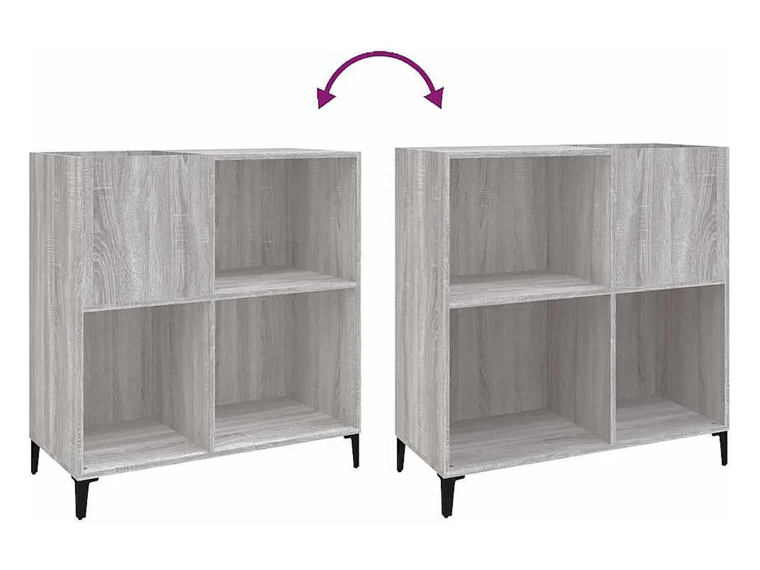 Móvel De Arrumação*vidaxl Armário p/ discos 84,5x38x89 cm derivados madeira cinza sonoma Cinzento