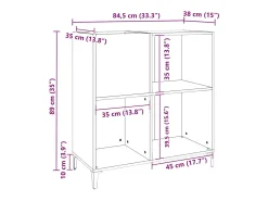 Móvel De Arrumação*vidaxl Armário p/ discos 84,5x38x89 cm derivados madeira cinza sonoma Cinzento