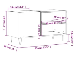 Móvel De Arrumação|vidaxl Armário p/ discos 85x38x48 cm deriv. madeira brilhante Branco