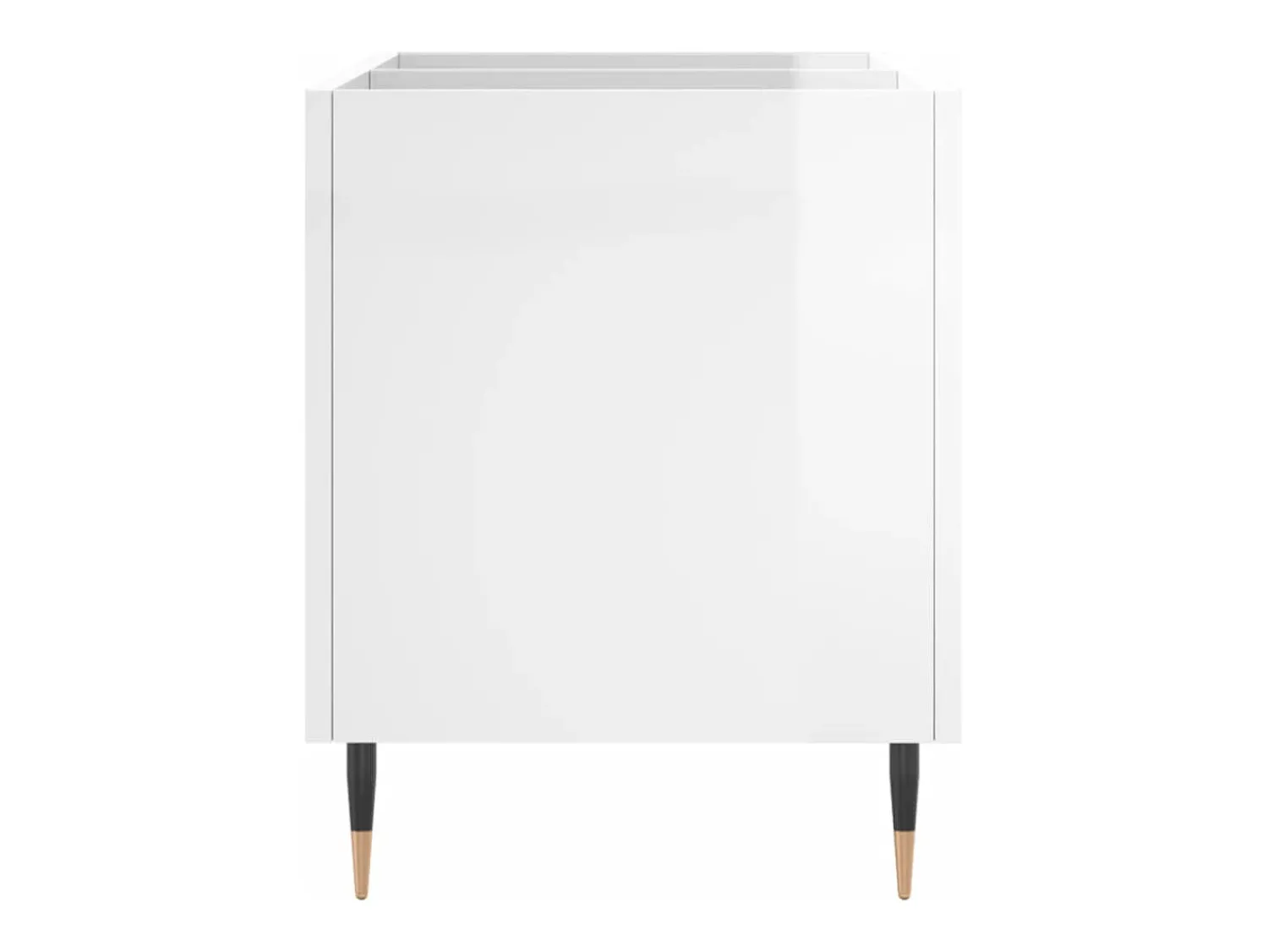 New vidaxl Armário p/ discos 74,5x38x48 cm deriv. madeira brilhante Branco