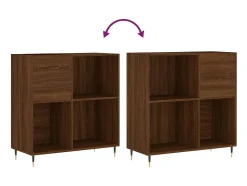 Móvel De Arrumação|vidaxl Armário p/ discos 84,5x38x89cm deriv. madeira carvalho castanho Natural claro