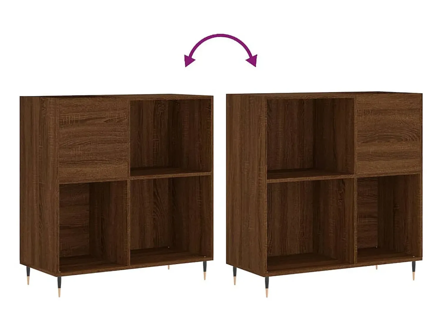Móvel De Arrumação|vidaxl Armário p/ discos 84,5x38x89cm deriv. madeira carvalho castanho Natural claro