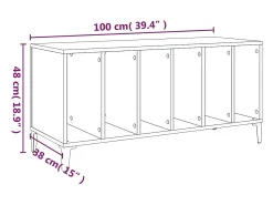 vidaxl Armário p/ discos 100x38x48cm derivados madeira sonoma^ Móvel De Arrumação