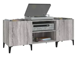 Móvel De Arrumação|vidaxl Armário p/ discos 121x38x48cm derivados madeira sonoma Cinzento