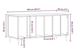 Móvel De Arrumação|vidaxl Armário p/ discos 100x38x48cm derivados madeira carvalho sonoma Natural claro