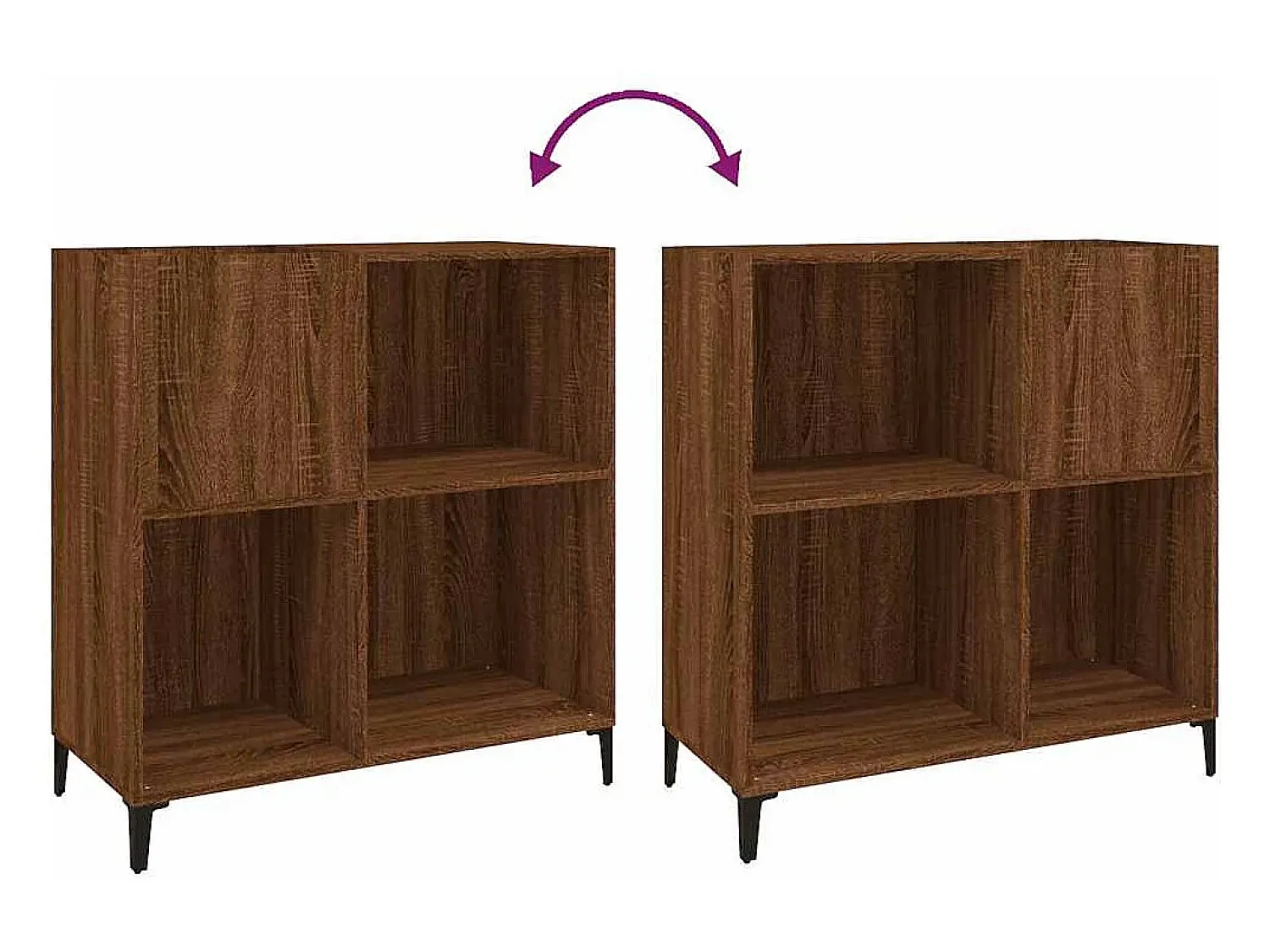 Hot vidaxl Armário p/ discos 84,5x38x89cm deriv. madeira carvalho castanho Natural claro