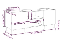 Sale vidaxl Armário para discos 121x38x48 cm madeira projetada Branco