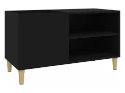Móvel De Arrumação*vidaxl Armário para discos 84,5x38x48 cm derivados de madeira Preto