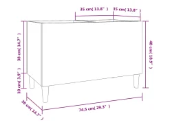Best vidaxl Armário para discos 74,5x38x48 cm derivados de madeira Branco