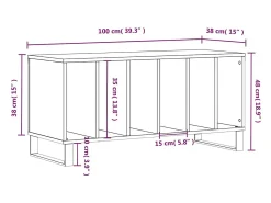 Móvel De Arrumação*vidaxl Armário para discos 100x38x48 cm derivados de madeira Branco