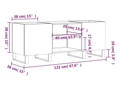 Móvel De Arrumação|vidaxl Armário para discos 121x38x48 cm derivados de madeira Branco