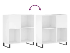 Móvel De Arrumação*vidaxl Armário para discos 84,5x38x89 cm derivados de madeira Branco