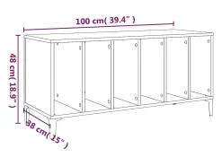 Discount vidaxl Armário para discos 100x38x48 cm derivados de madeira Branco