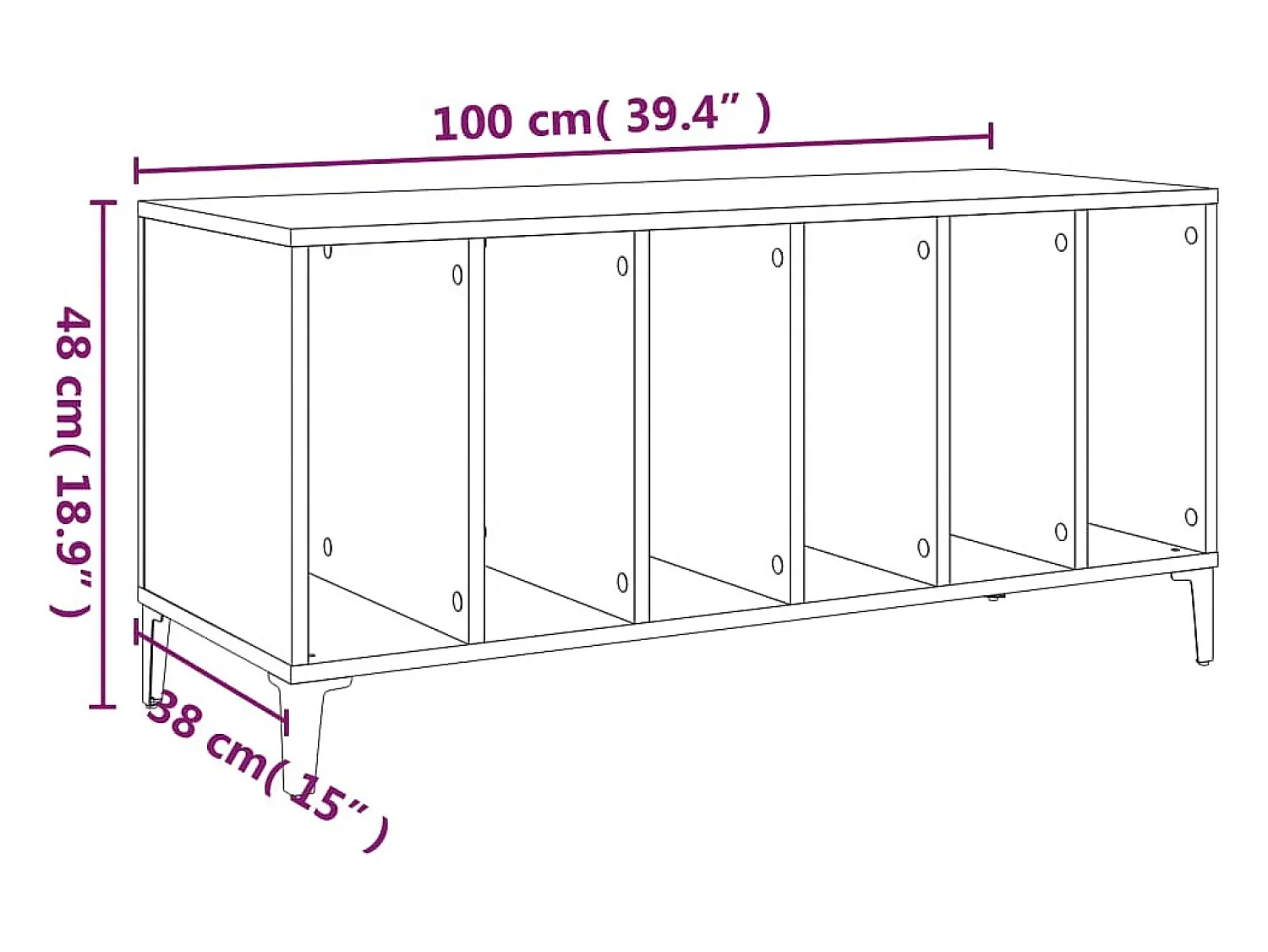 Discount vidaxl Armário para discos 100x38x48 cm derivados de madeira Branco
