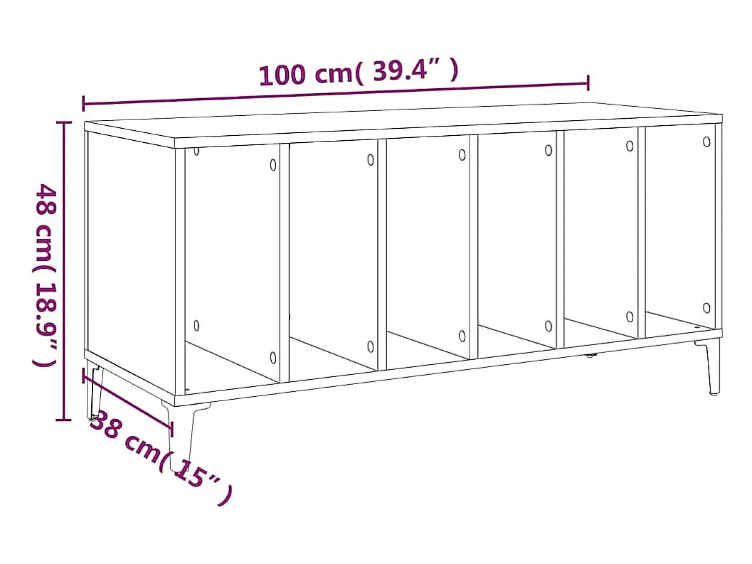 Discount vidaxl Armário para discos 100x38x48 cm derivados de madeira Branco