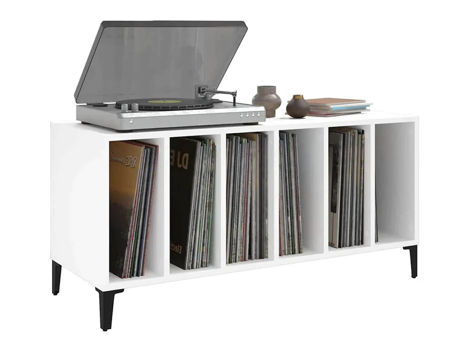 Discount vidaxl Armário para discos 100x38x48 cm derivados de madeira Branco