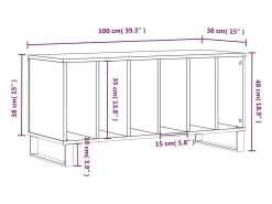vidaxl Armário para discos 100x38x48 cm derivados de madeira^ Móvel De Arrumação