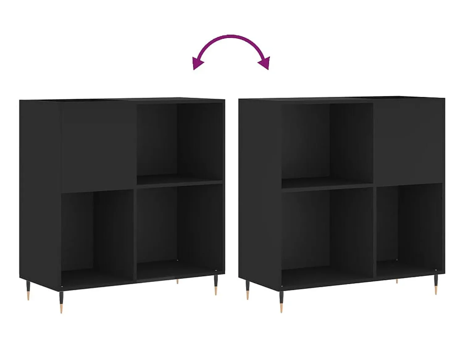 Móvel De Arrumação*vidaxl Armário para discos 84,5x38x89 cm derivados de madeira Preto