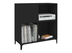 Móvel De Arrumação|vidaxl Armário para discos 84,5x38x89 cm derivados de madeira Preto