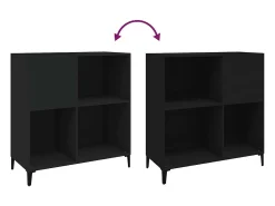 Móvel De Arrumação|vidaxl Armário para discos 84,5x38x89 cm derivados de madeira Preto