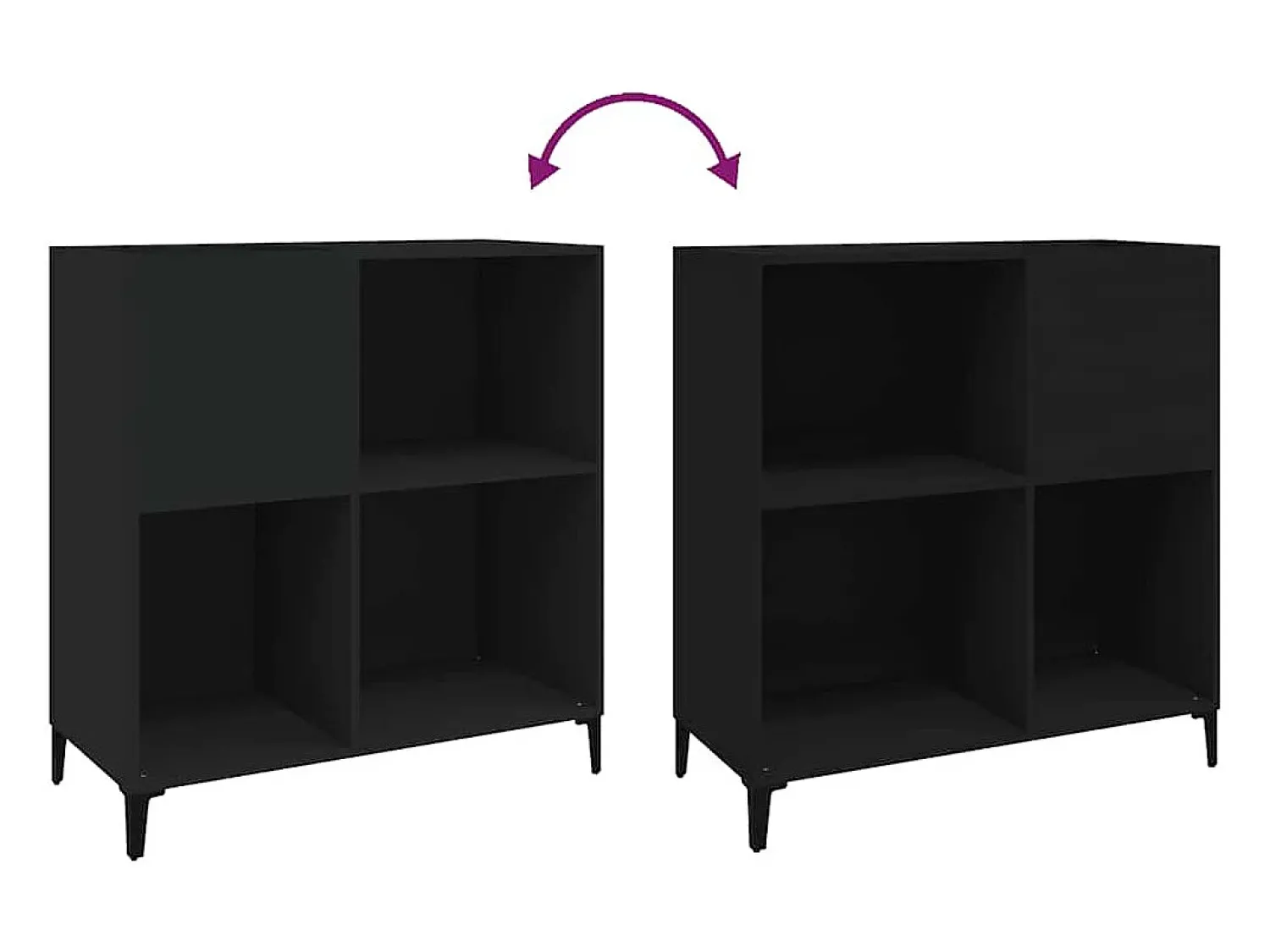 Móvel De Arrumação|vidaxl Armário para discos 84,5x38x89 cm derivados de madeira Preto