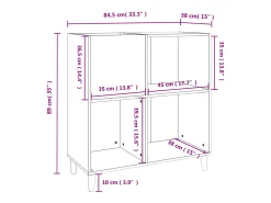 vidaxl Armário para discos 84,5x38x89 cm derivados de madeira^ Móvel De Arrumação