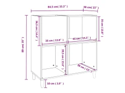 vidaxl Armário para discos 84,5x38x89 cm derivados de madeira Branco