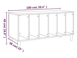vidaxl Armário para discos 100x38x48 cm derivados de madeira^ Móvel De Arrumação