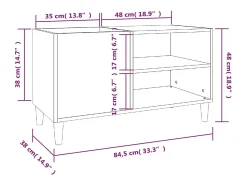 Online vidaxl Armário para discos 84,5x38x48 cm derivados de madeira Preto