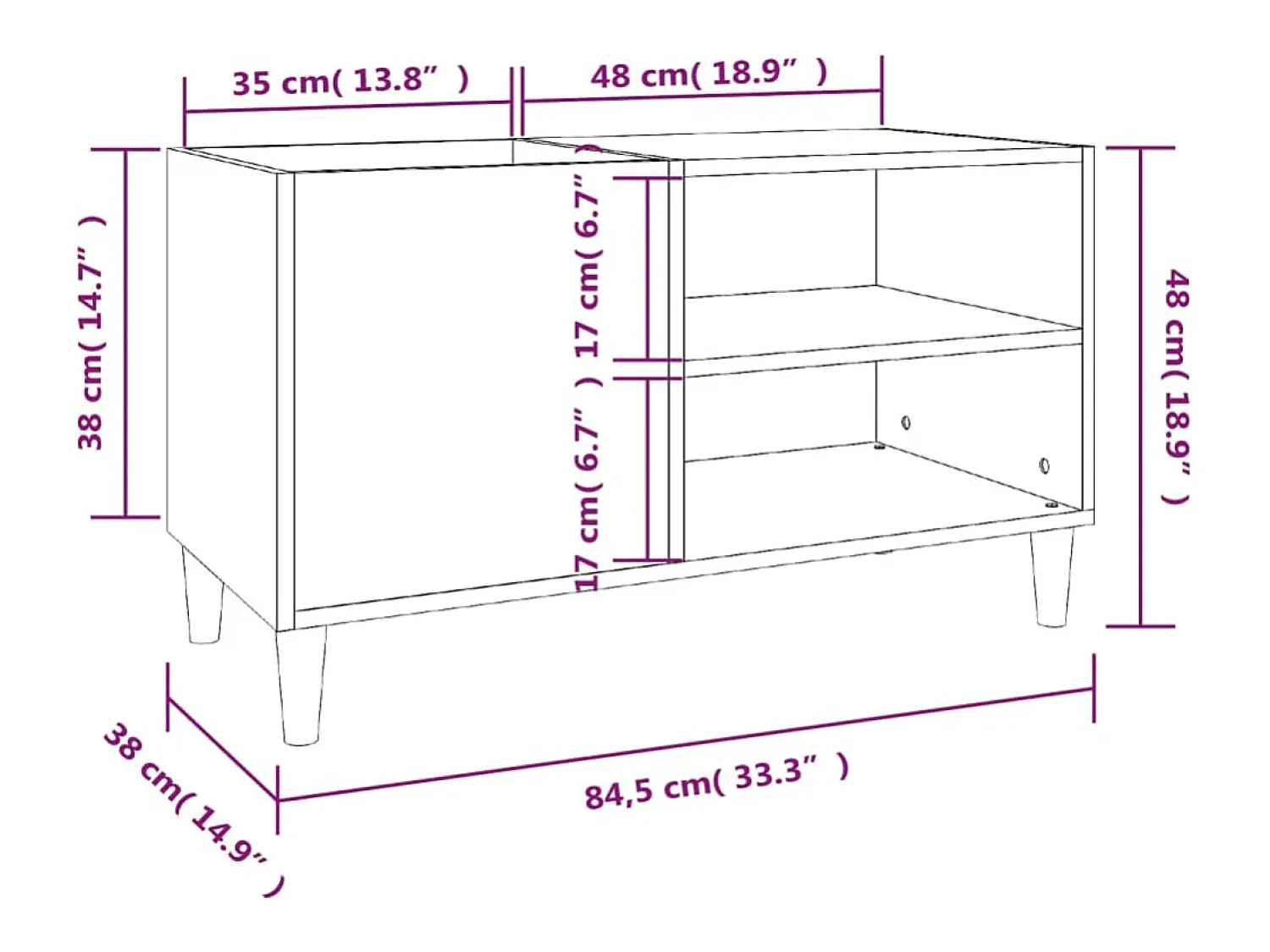 Online vidaxl Armário para discos 84,5x38x48 cm derivados de madeira Preto