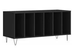 Móvel De Arrumação|vidaxl Armário para discos 100x38x48 cm derivados de madeira Preto