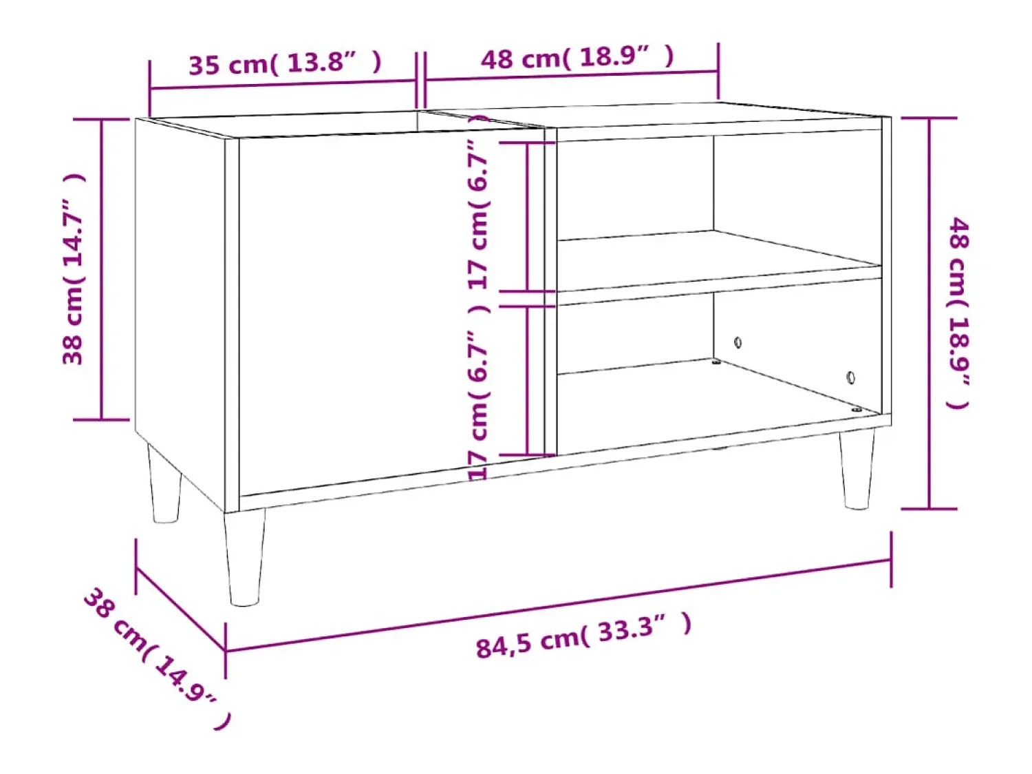 Móvel De Arrumação*vidaxl Armário para discos 84,5x38x48 cm derivados de madeira Branco