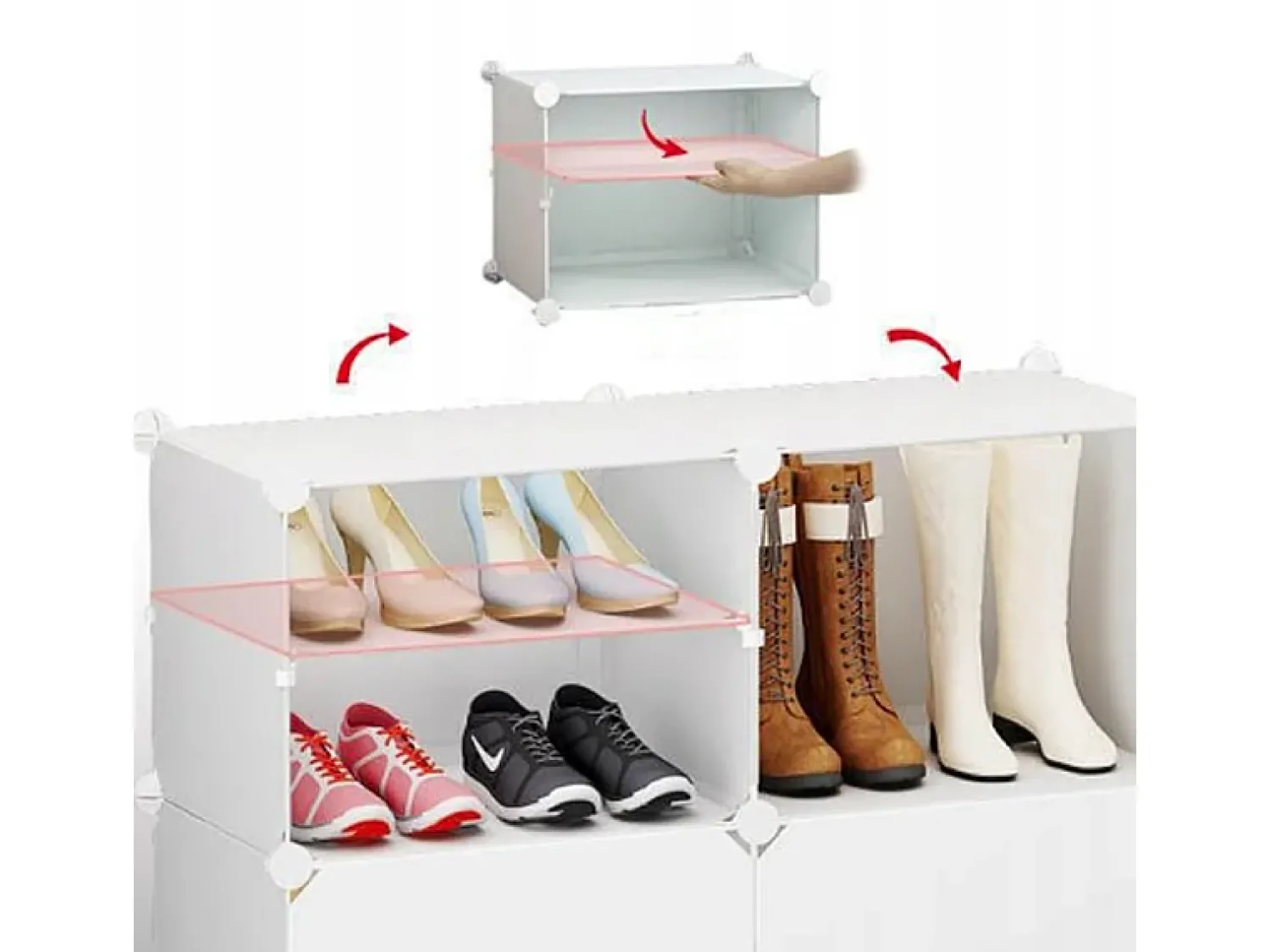 ARMÁRIO PARA SAPATOS ARMÁRIO MODULAR GUARDA-ROUPA ESTANTE MODERNA Branco