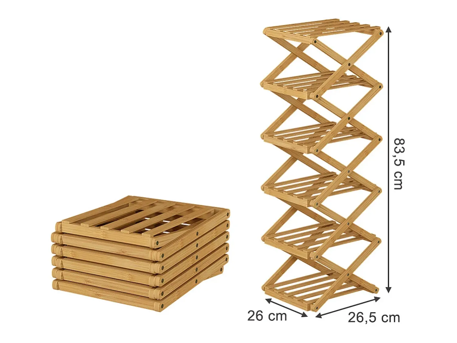 Móvel De Arrumação|Sapateira|Vicco Armário para sapatos bambu 26x26.5x83.5 ziggy Natural claro