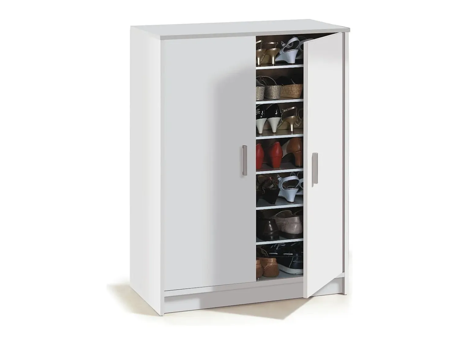 Calicosy Armário para sapatos Basic de 2 portas e 6 prateleiras de armazenamento - - L101 cm^ Móvel De Arrumação|Sapateira