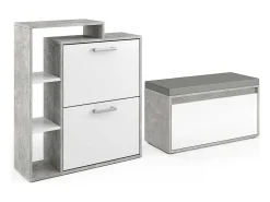 Móvel De Arrumação|Sapateira|Vicco Armário para sapatos betão 80x39x90 orlando Cinzento claro