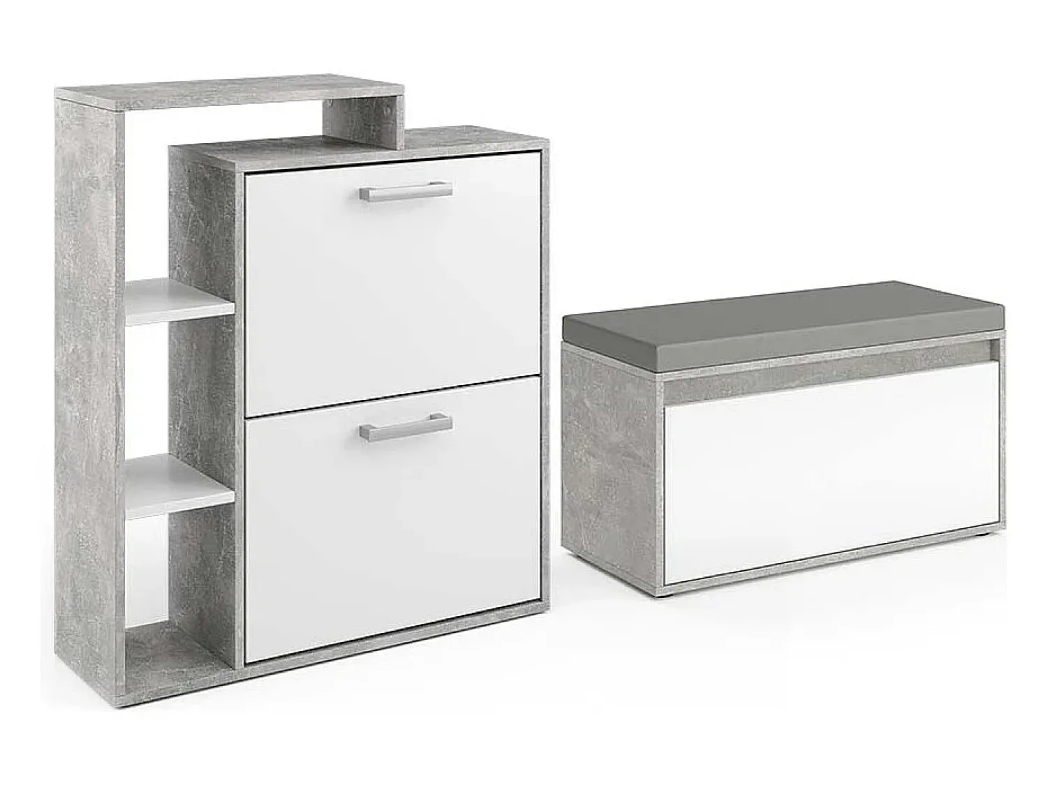 Móvel De Arrumação|Sapateira|Vicco Armário para sapatos betão 80x39x90 orlando Cinzento claro