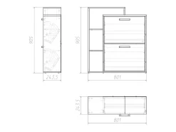 Móvel De Arrumação|Sapateira|Vicco Armário para sapatos 24.5x80x90 orlando Branco